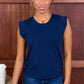 Another Love Ciara Cap Sleeve Top - Black Iris