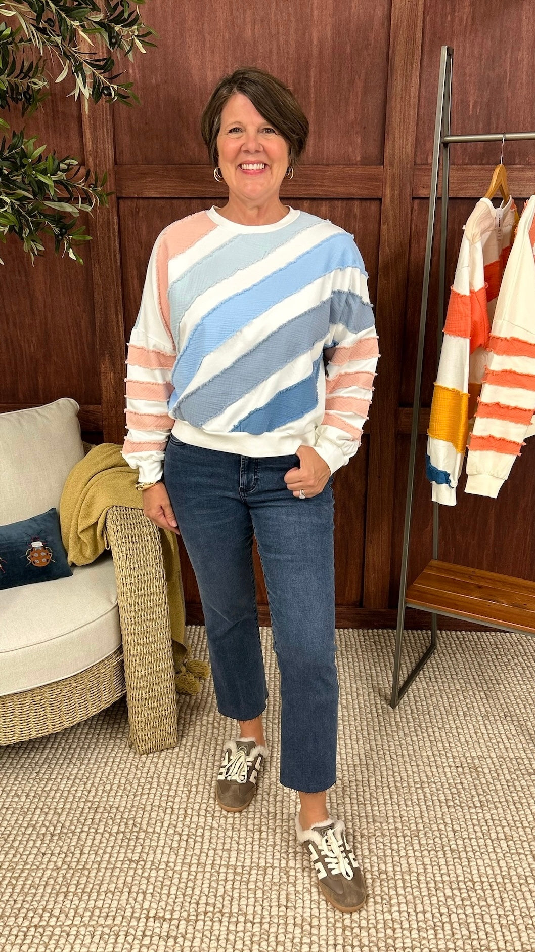 Agnes Colorblock Textured Pullover