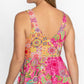Johnny Was Flamingo And Kaleida Wrap Skirted One Piece