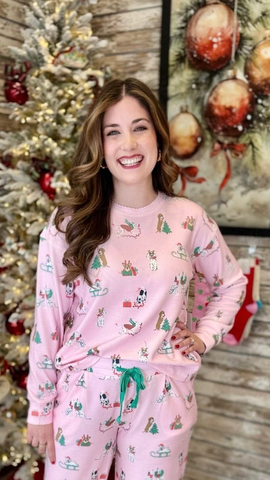 PJ Salvage Peace & Pawlidays Long Sleeve Top