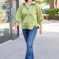 Olive Balloon Sleeve Top