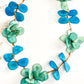 Tagua Rosie Petal Mix Necklace - Turquoise Multi