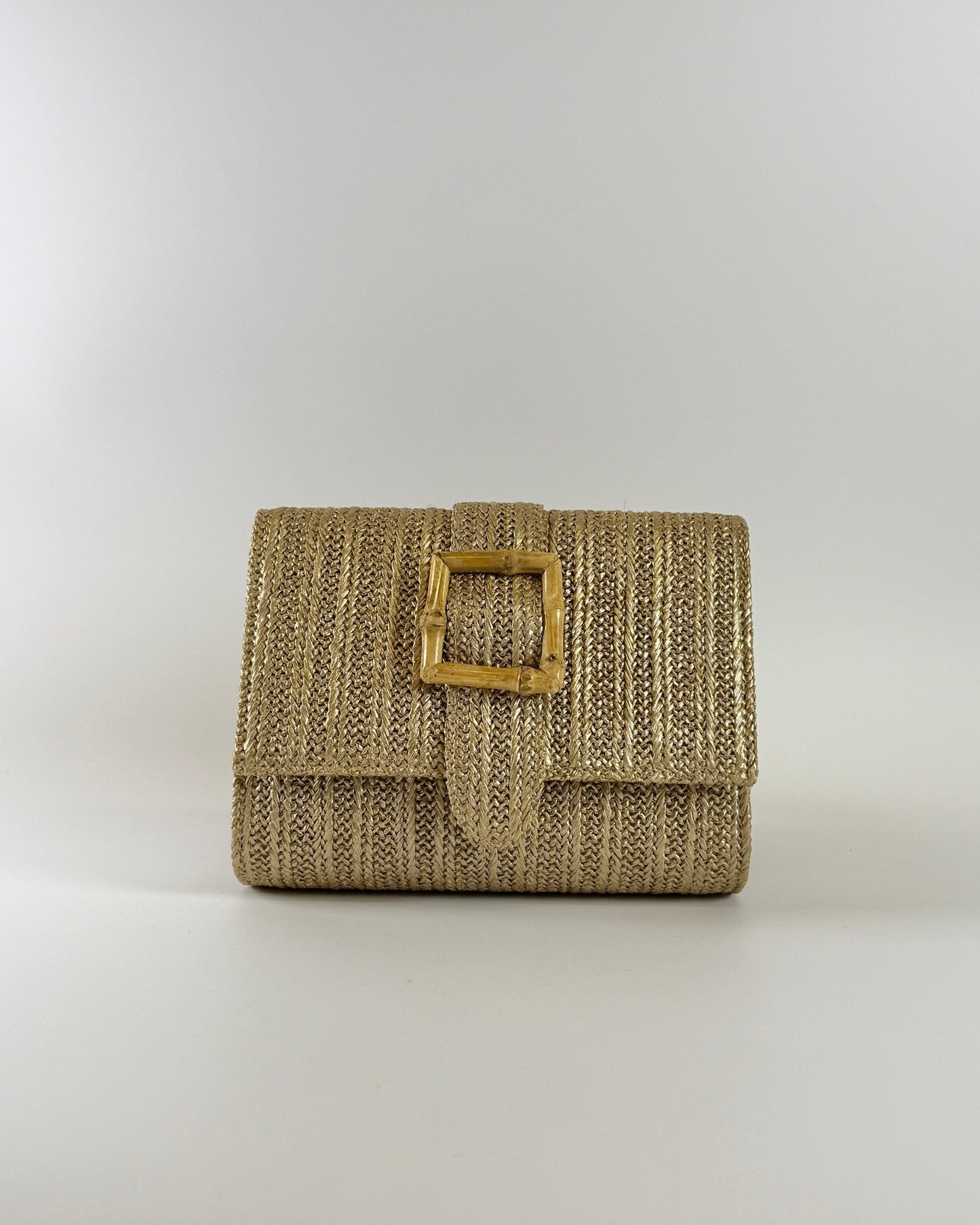 Janie Straw Clutch - Gold