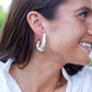 Silver Square Hoop Earrings