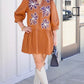 Cece Embroidered Dress - Caramel