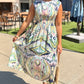 Helena Midi Dress - Navy/ Mint