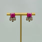 Flower Crown Earring - Fushcia