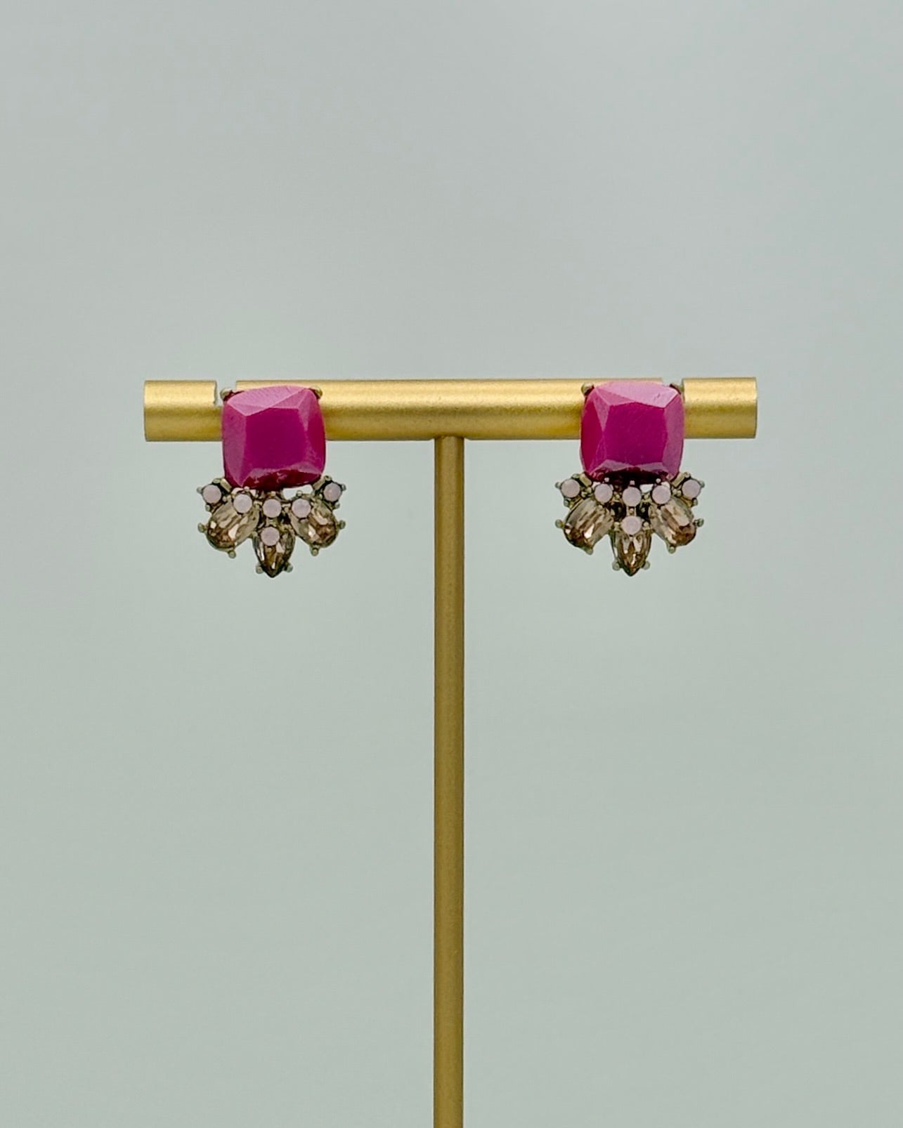 Flower Crown Earring - Fushcia
