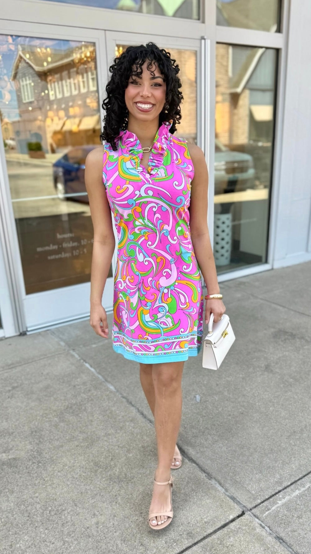 Tabi Pink Multi Swirl Dress