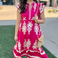 Ruffle Sleeve Midi Dress - Fuchsia