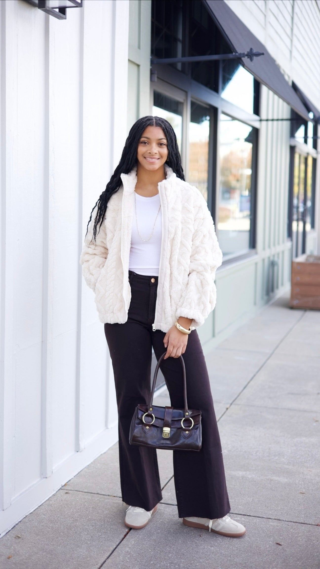 Mallory Fluffy Jacket - Ecru