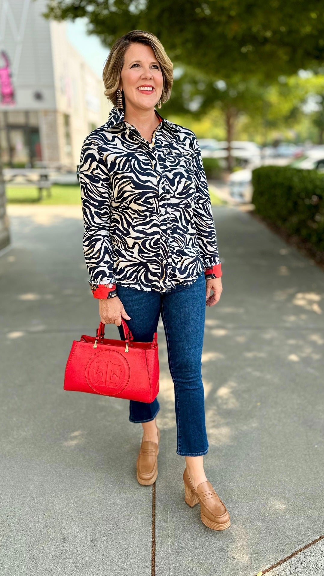 Dizzy Lizzy Black & White Zebra Print Blouse