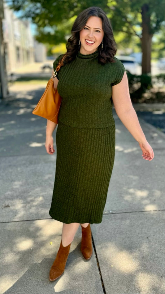 Michael Stars Shania Midi Skirt - Matcha