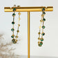 Large Gold Crystal Hoop Earrings - Emerald