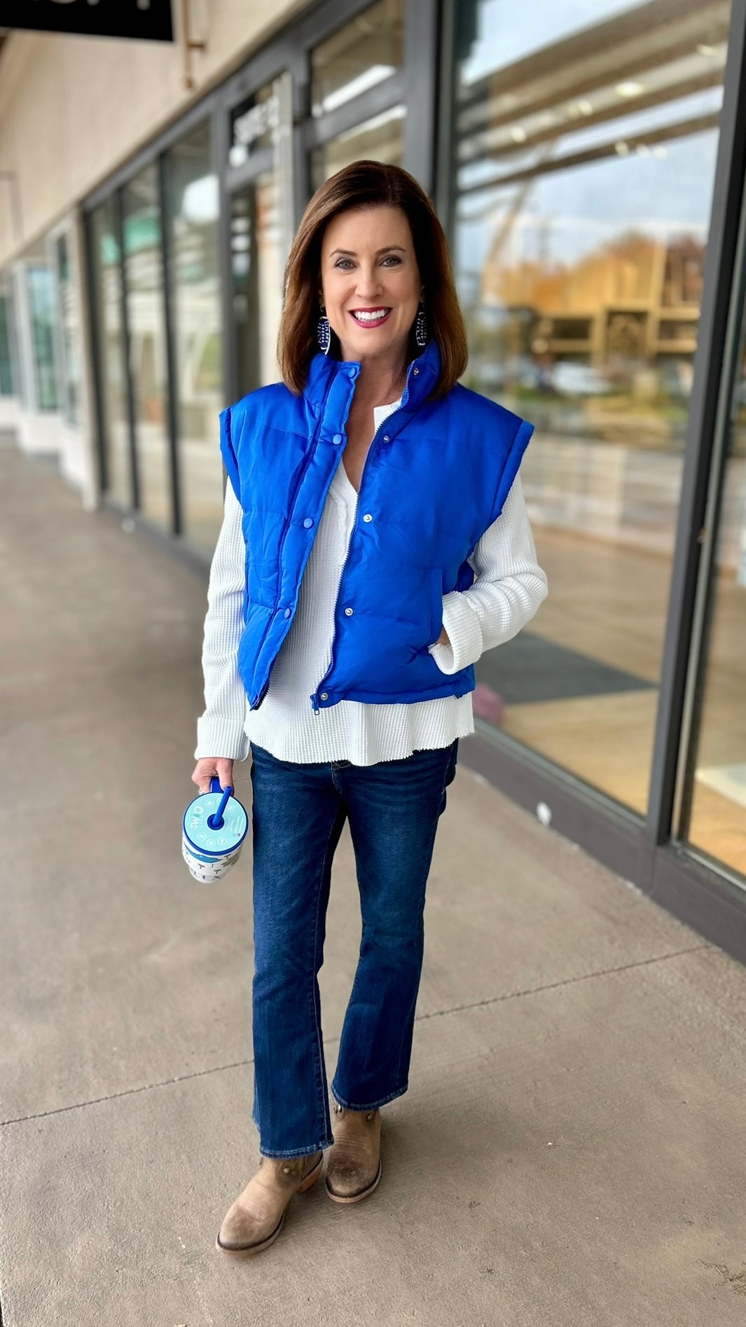 Cecile Puffer Vest - Royal Blue