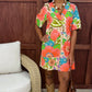 Uncle Frank Bold Floral Shift Dress - Coral