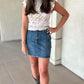 Michael Stars Aria Mock Neck Top - Champagne Tie Dye