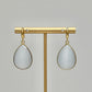 White/Gold Teardrop Earrings