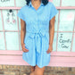 Minny Seersucker Shirt Dress - Blue