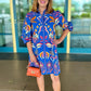 Ava Cobalt Ikat Dress