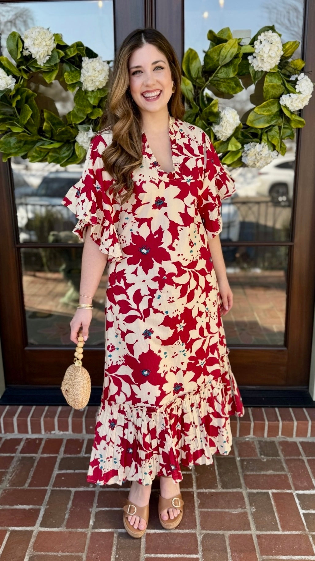 Soleil Floral Dress - Red