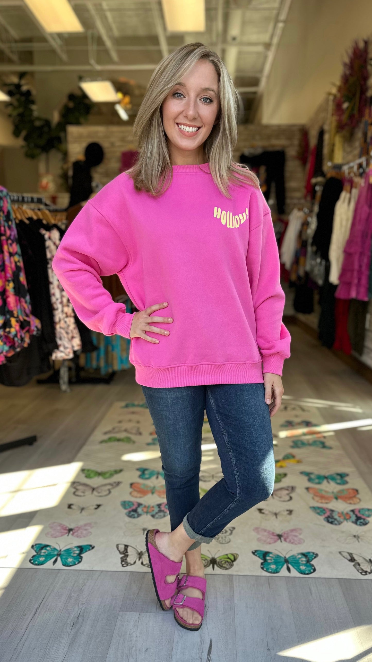 Bailey Rose Howdy Sweatshirt - Pink