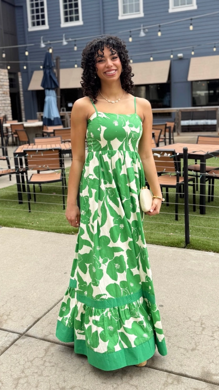 Jennifer Floral Maxi Dress - Green