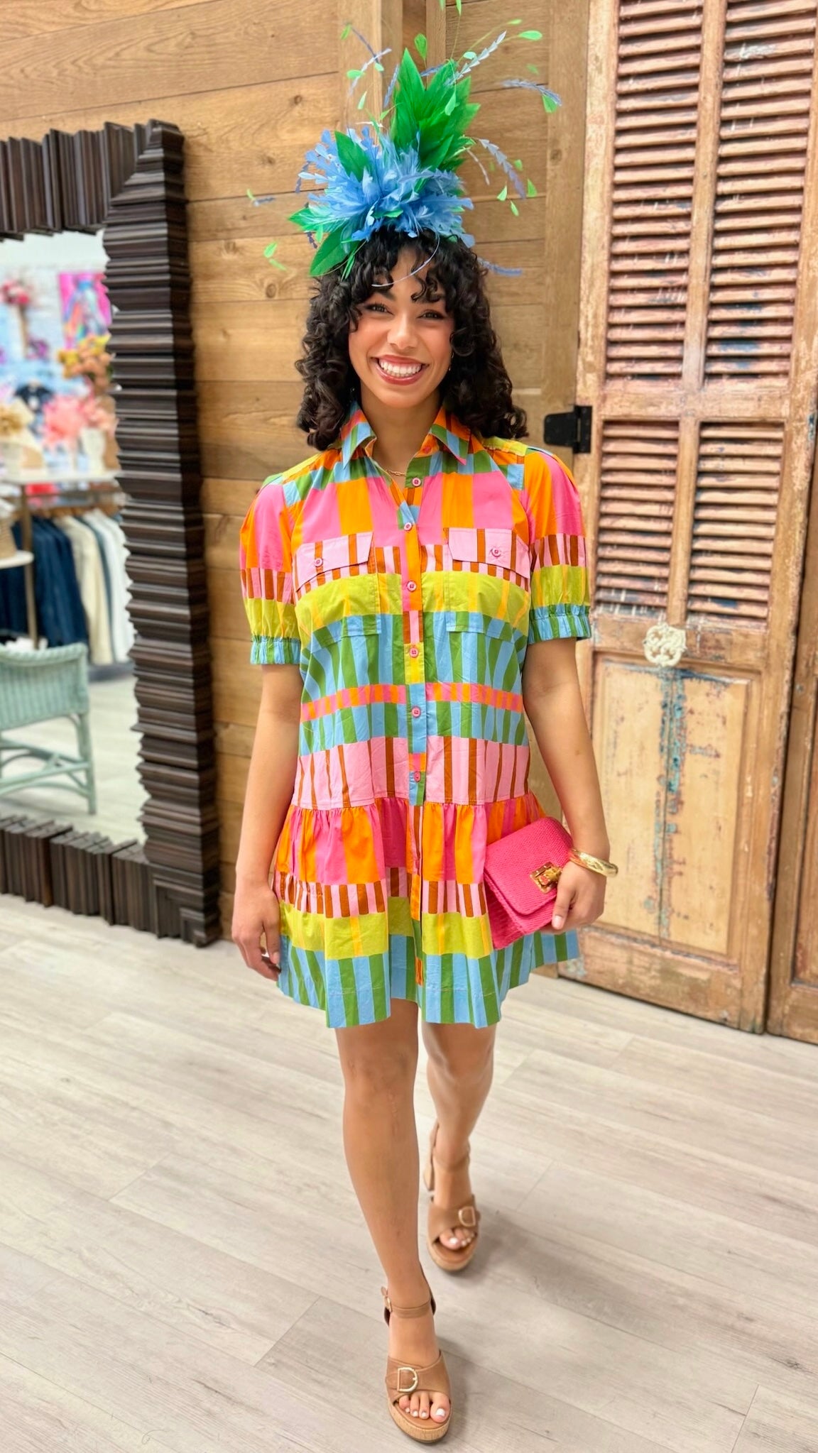 Cannes Button Dress - Multi