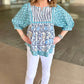 Ivy Jane Many Blues Babydoll Blouse