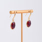 Red Oval Crystal Earrings