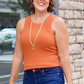 Another Love Cora Ribbed Tank - Pumpkin