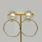 Pearl Sunburst Hoop Earrings