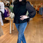 Manhattan Faux Suede Peplum Top
