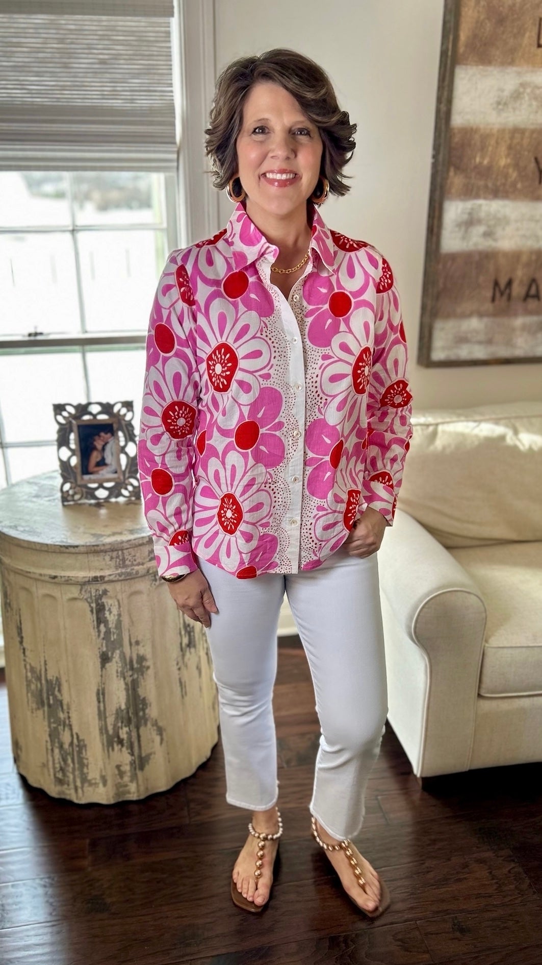 Ivy Jane Pop Flower Top - Pink
