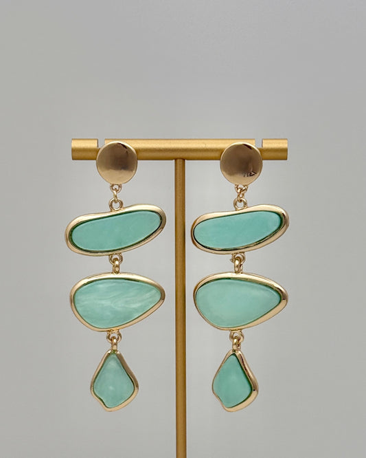 Triple Drop Earrings - Mint