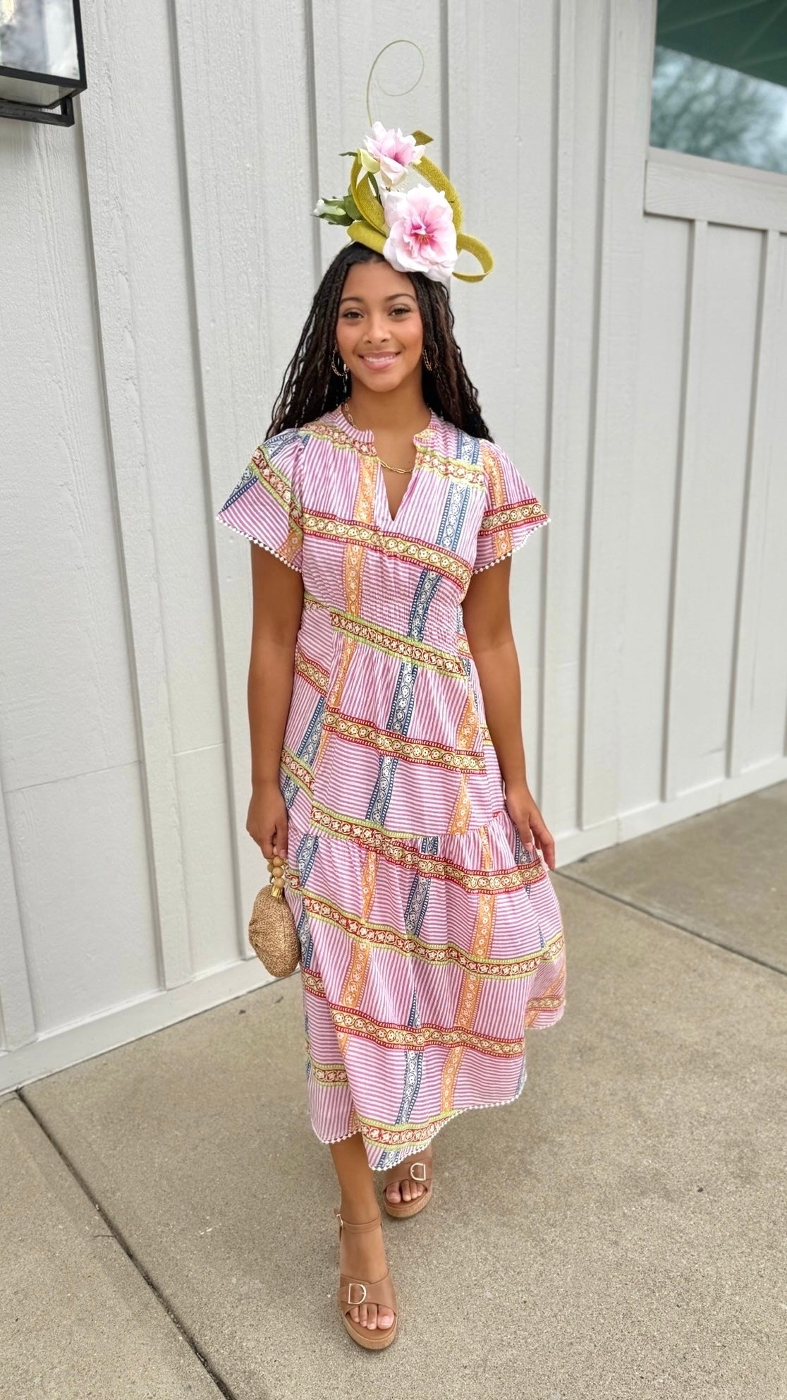 Uncle Frank Patched Perfect Dress - Pink