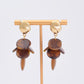 Brown Disc Drop Earrings