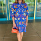 Ava Cobalt Ikat Dress