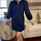 Julianna Long Sleeve Dress - Navy