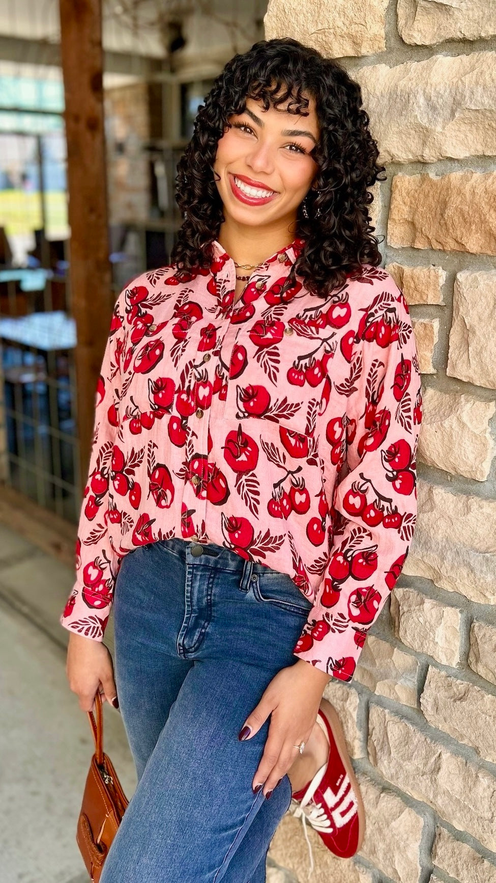Ivy Jane Tomato Print Camp Shirt