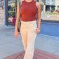 Naylani Knit Sleeveless Top - Brick
