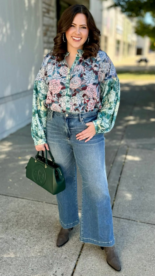 Rose Garden Button Up Blouse