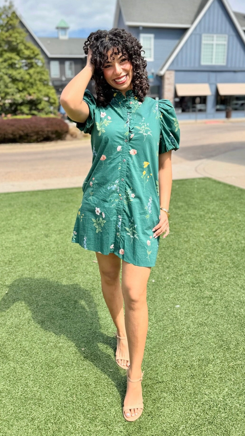 Tessa Floral Dress - Hunter
