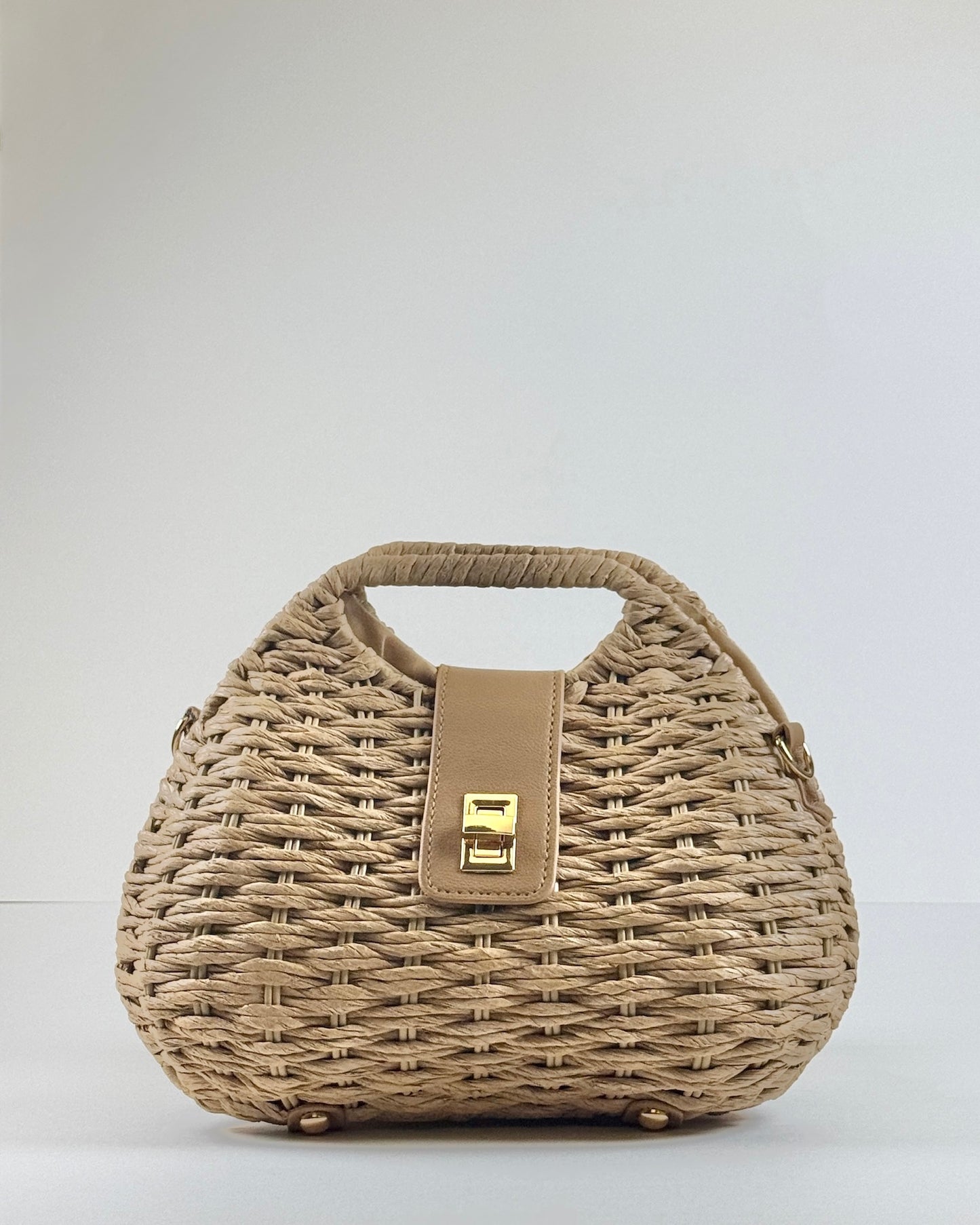 Khaki Straw Bag