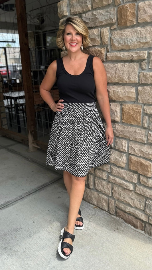 Ivy Jane Black Heart Print Cotton Skirt