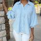 Camille Striped Top - Blue