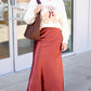 Sierra Satin Long Skirt - Burgundy