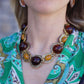 Rust & Gold Stone Necklace