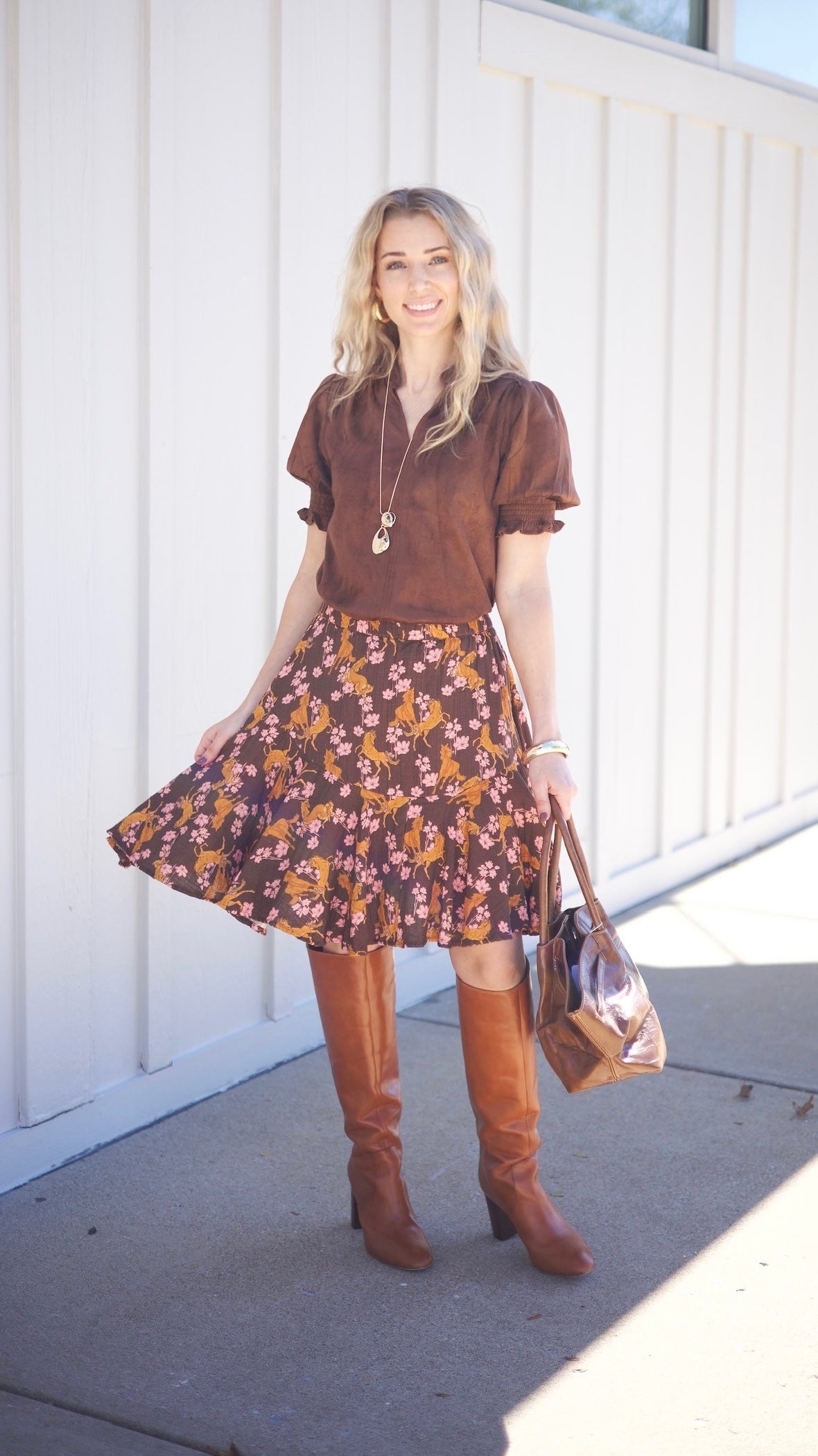 Ivy Jane Horsing Around Skirt - Brown
