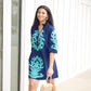 Clarissa Dress - Navy & Sea Green